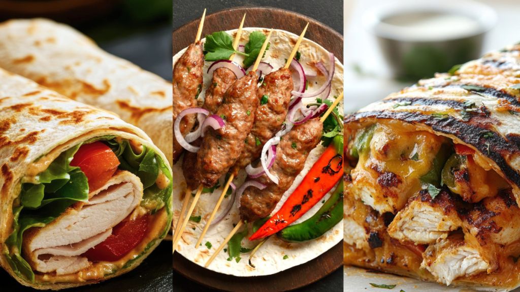 turkey kofta wrap, chicken shawarma recipe, chicken burrito wrap recipe